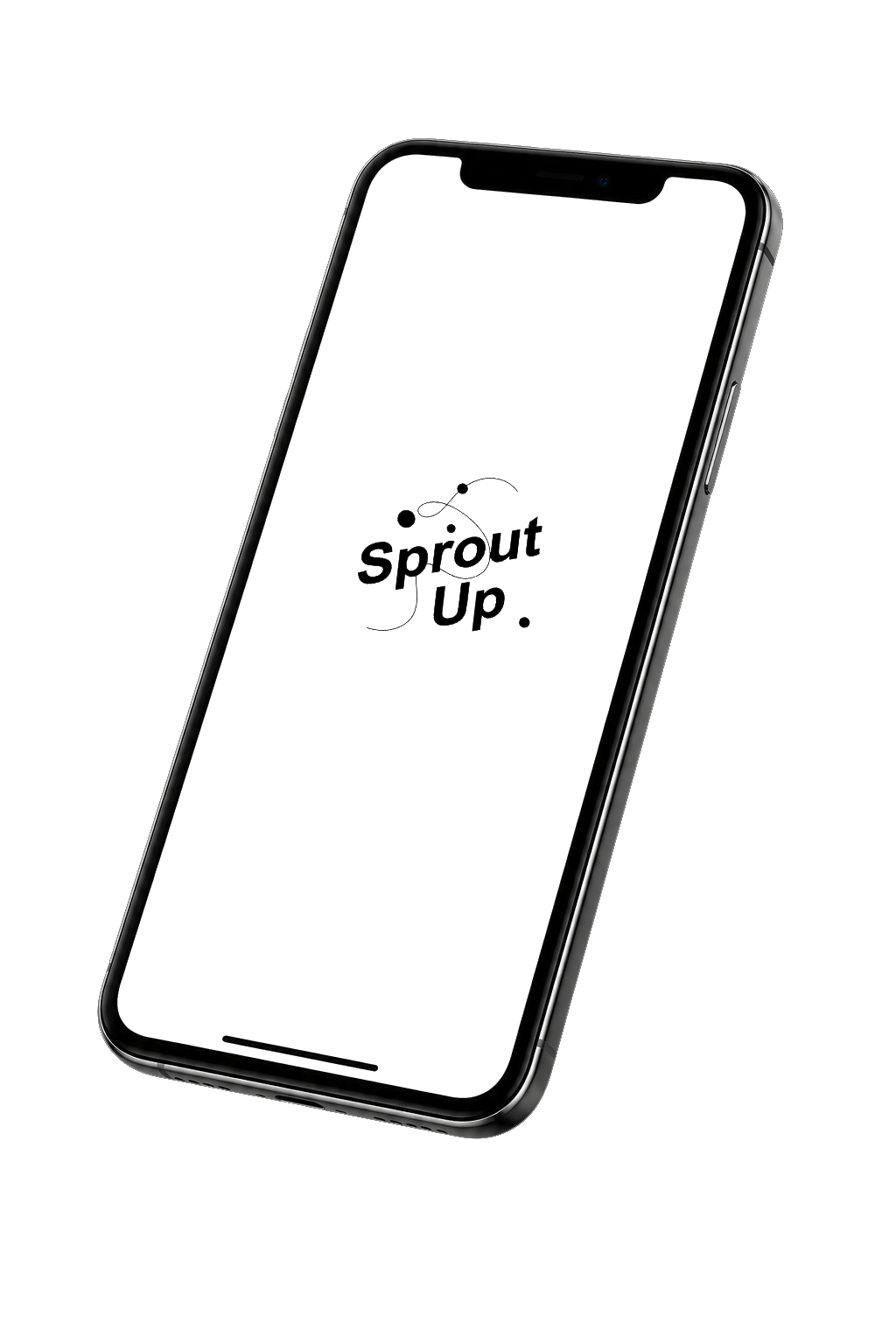 SproutUp app splash screen on a phone