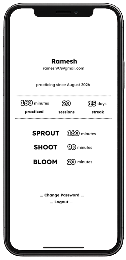 Screen showing progress tracking
